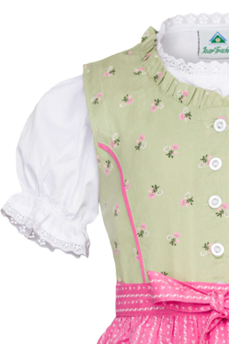 Baby- und Mdchendirndl mit Bluse hellgrn rosa Bild 2