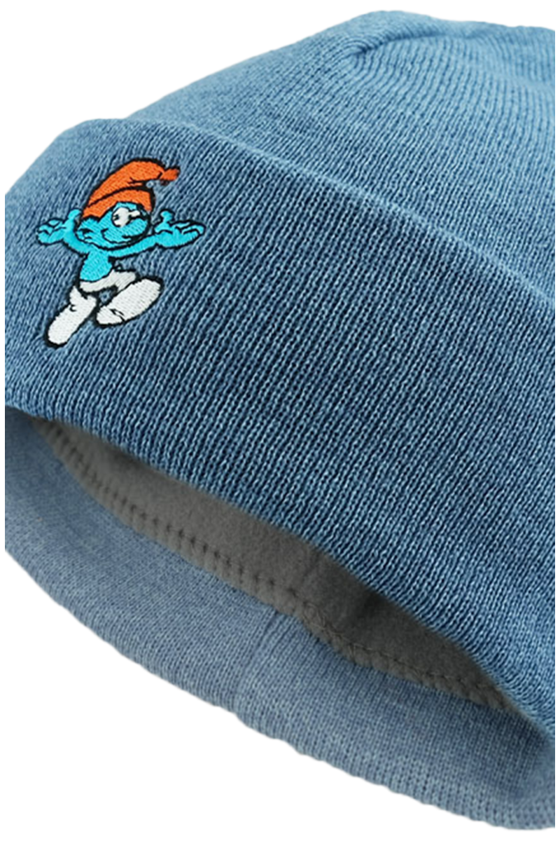 Kinder Strickmtze Schlumpf hellblau Bild 2