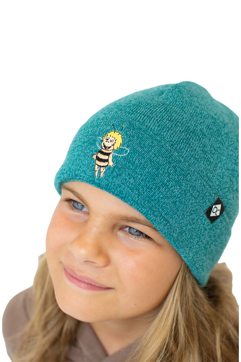 Kinder Strickmtze Biene Maja dunkeltrkis Bild 2