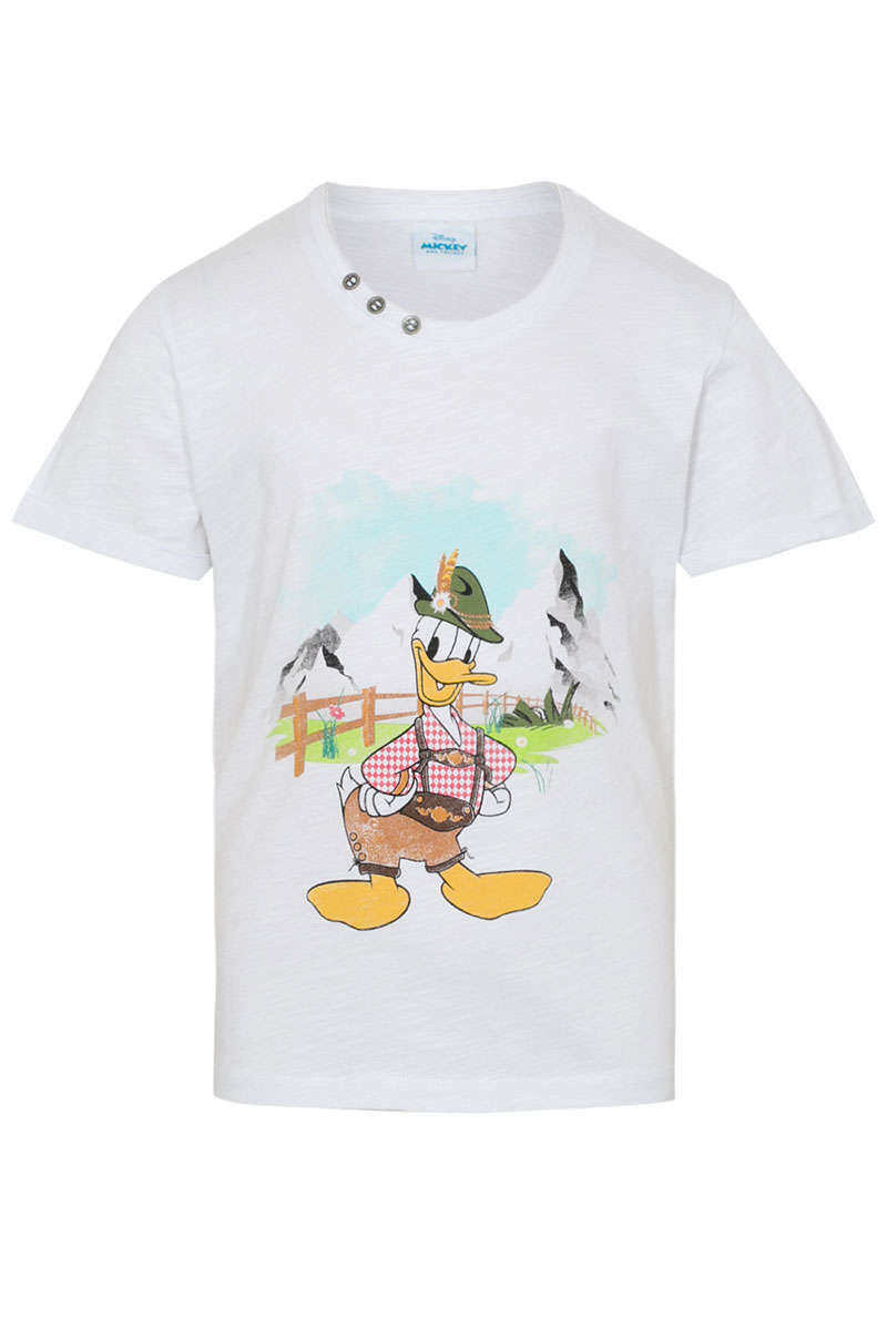 Kinder Trachten-T-Shirt mit Donald Duck-Motiv wei