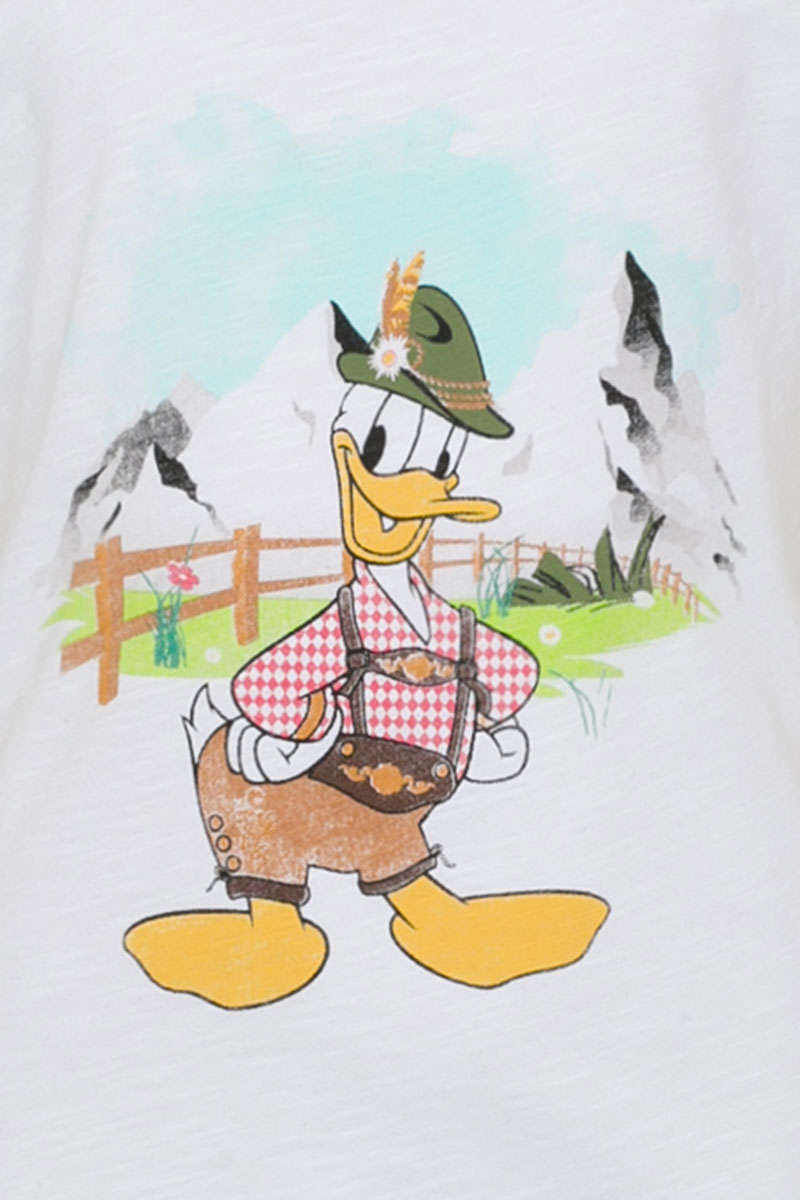 Kinder Trachten-T-Shirt mit Donald Duck-Motiv weiß Bild 2