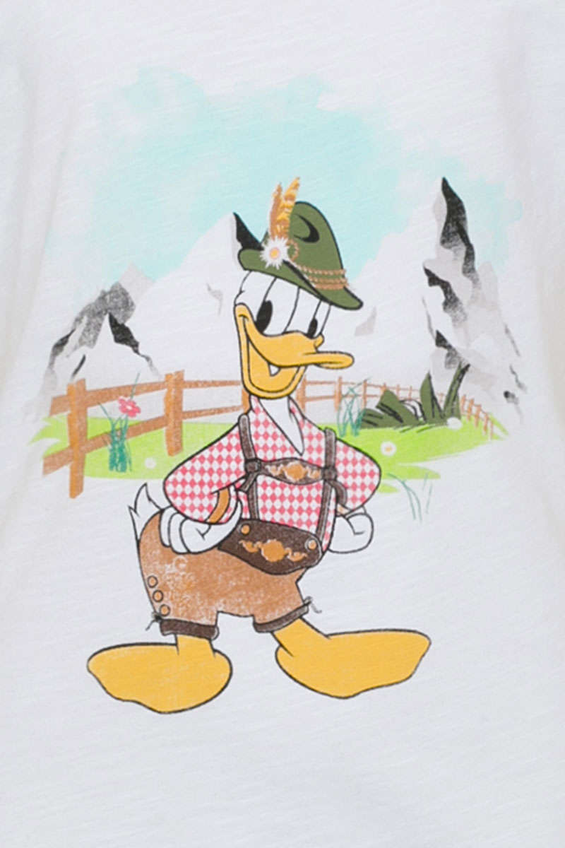 Kinder Trachten-T-Shirt mit Donald Duck-Motiv wei Bild 2