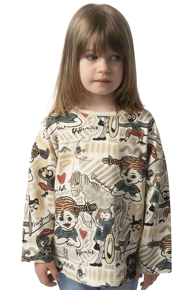 Kinder Sweater 'Pippi Langstrumpf' beige Bild 2