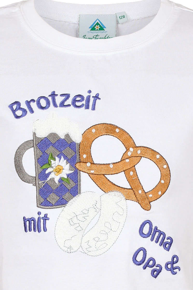 Kinder T-Shirt 'Brotzeit mit Oma & Opa' wei Bild 2