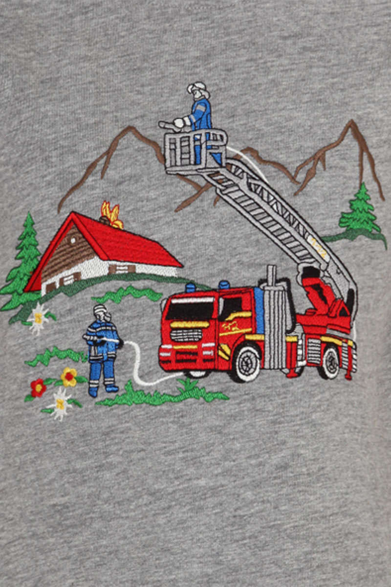 Kinder T-Shirt 'Feuerwehr' grau Bild 2
