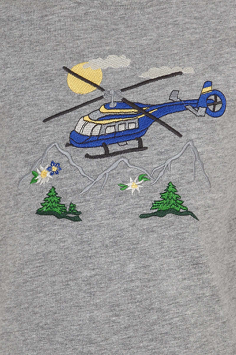 Kinder T-Shirt 'Hubschrauber' grau Bild 2
