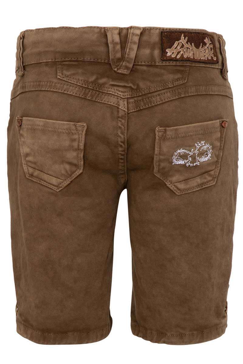 Kinder Jeansshort in Lederhosenoptik hellbraun Bild 2