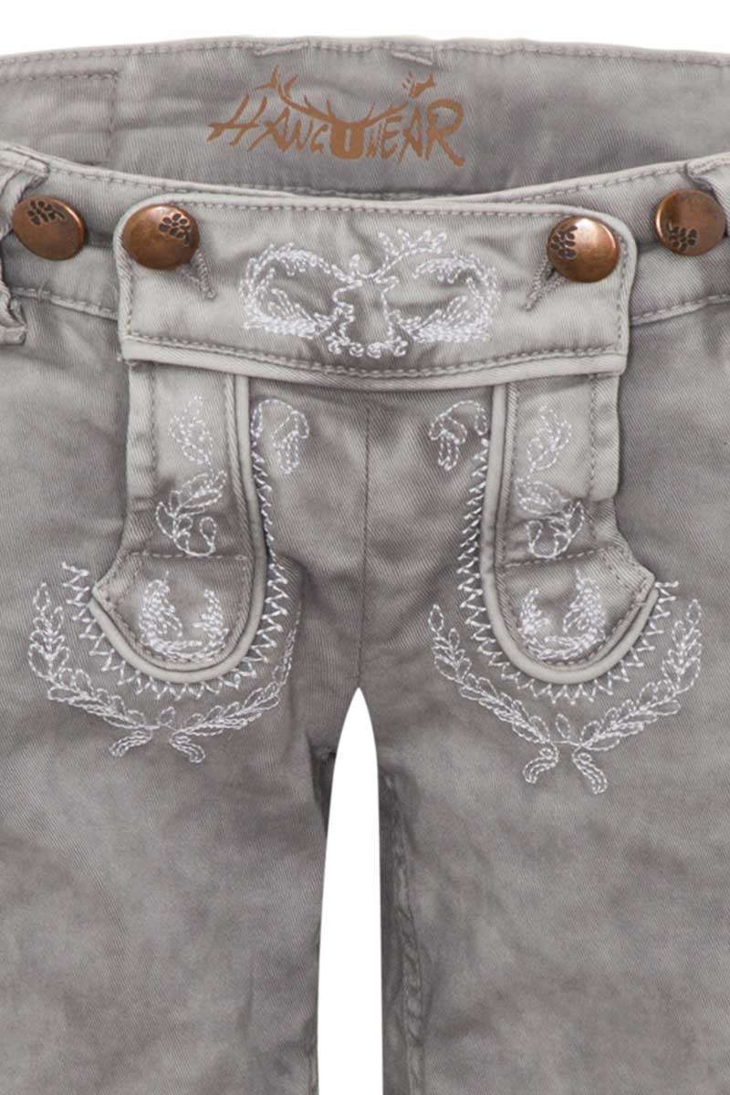 Kinder Jeansshort in Lederhosenoptik hellgrau Bild 2