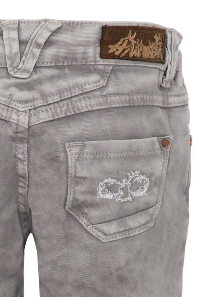 Kinder Jeansshort in Lederhosenoptik hellgrau Bild 2