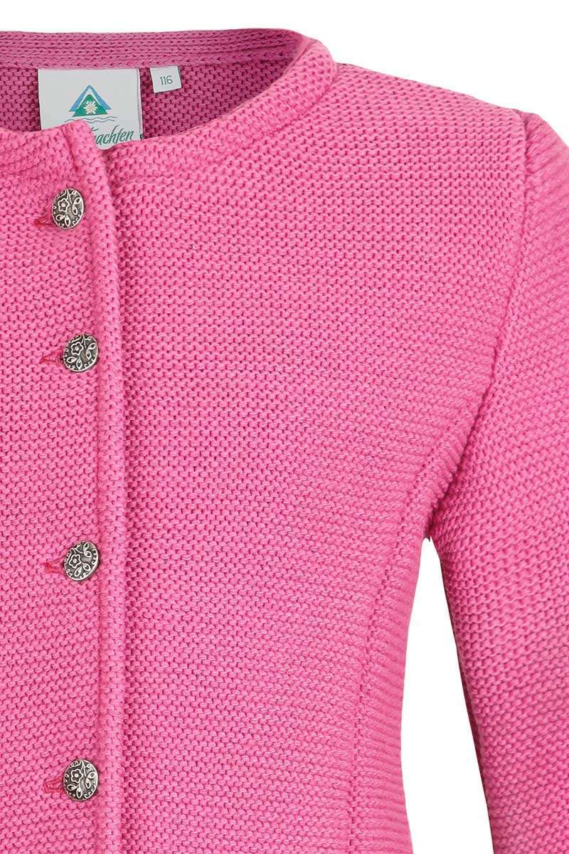 Mädchen Trachten-Strickjacke Dirndljacke pink Bild 2
