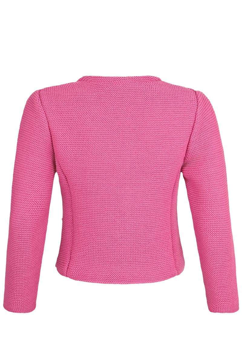 Mdchen Trachten-Strickjacke Dirndljacke pink Bild 2