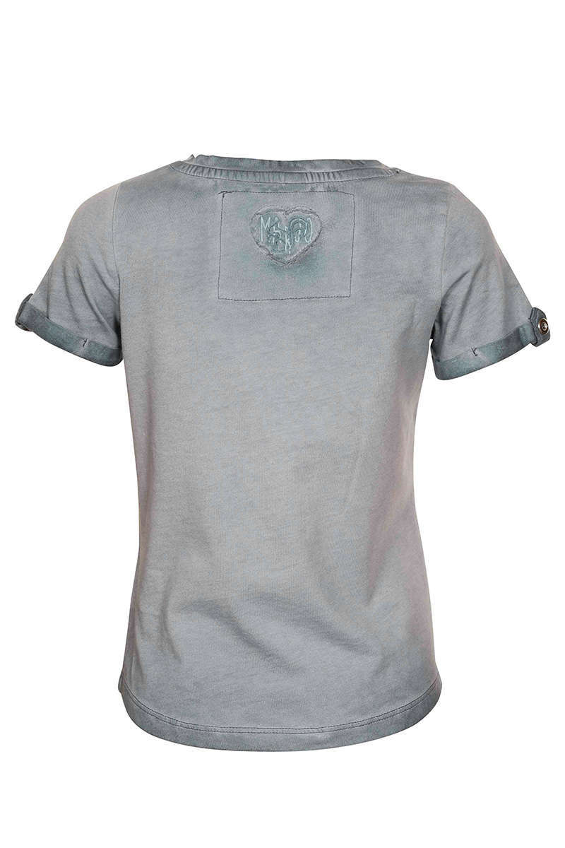 Mdchen T-Shirt mit Herz blau grau Bild 2