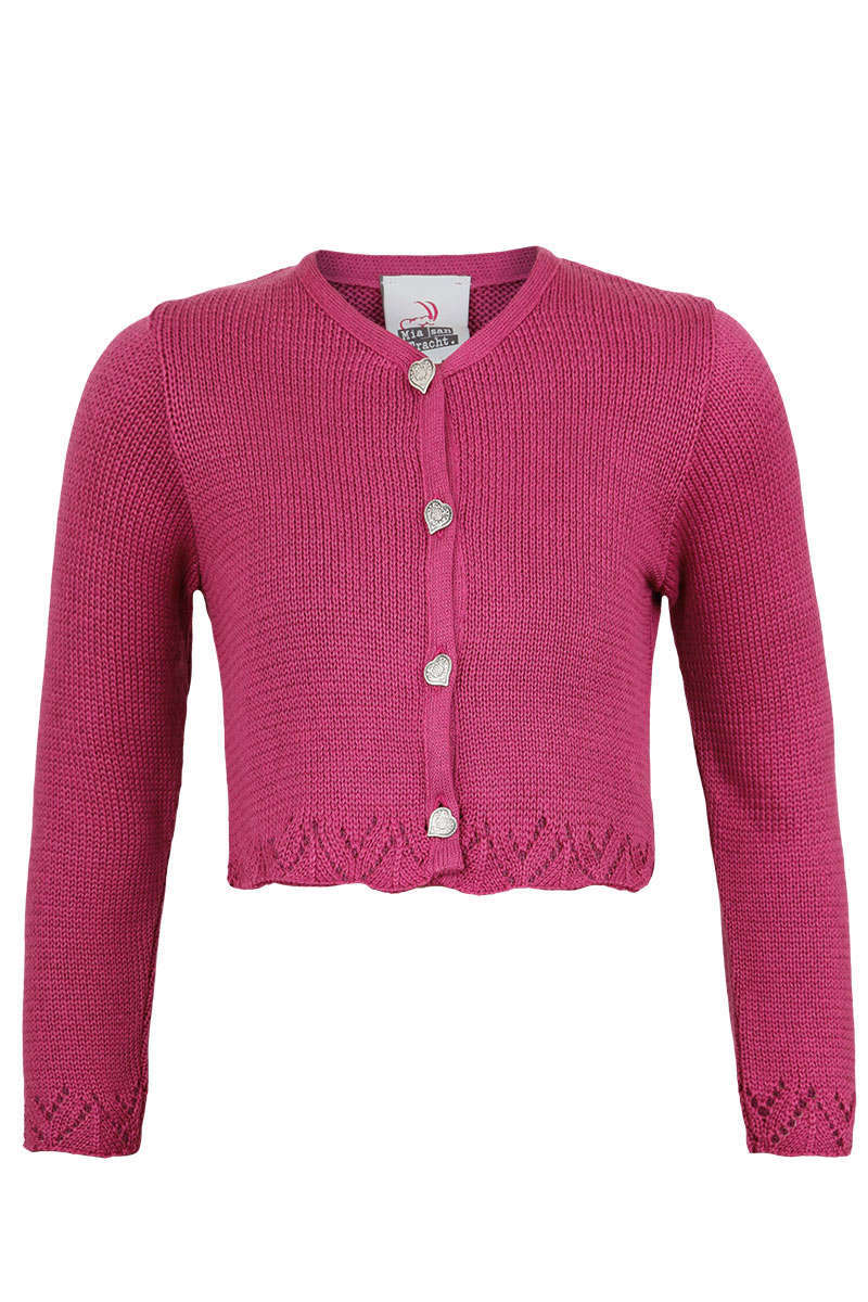 Mdchen Trachten-Strickjacke Dirndljacke pink