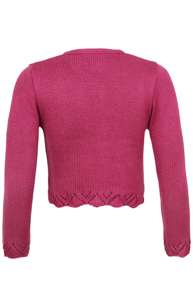 Mdchen Trachten-Strickjacke Dirndljacke pink Bild 2