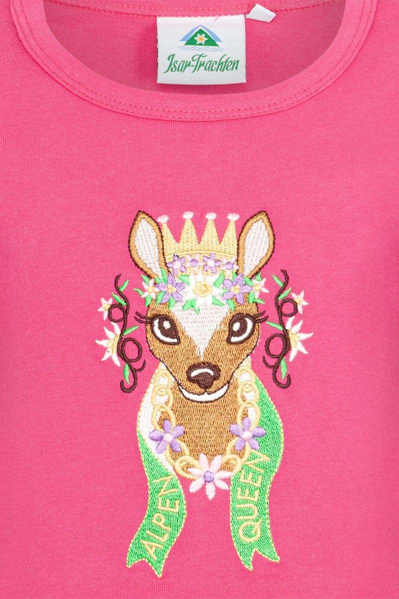 Mädchen T-Shirt 'Alpen Queen' mit Reh pink Bild 2