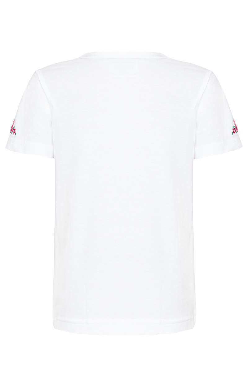 Mdchen T-Shirt mit Reh und Glitzer-Steinen weiss Bild 2