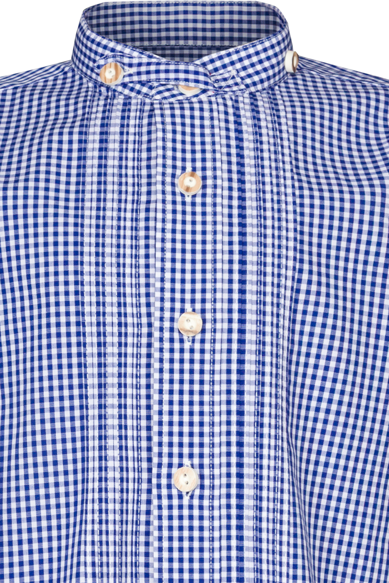 Kinder Trachtenhemd kariert mit Stehkragen jeans Bild 2