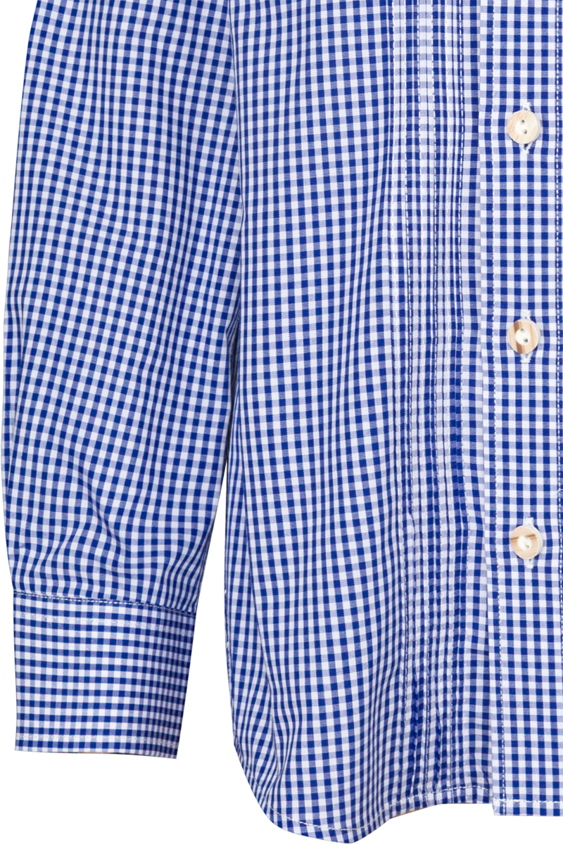 Kinder Trachtenhemd kariert mit Stehkragen jeans Bild 2