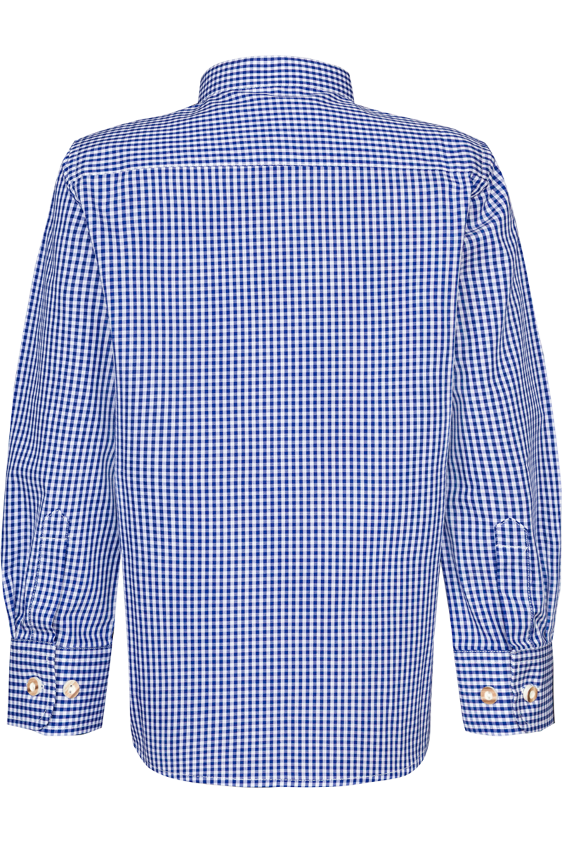 Kinder Trachtenhemd kariert mit Stehkragen jeans Bild 2