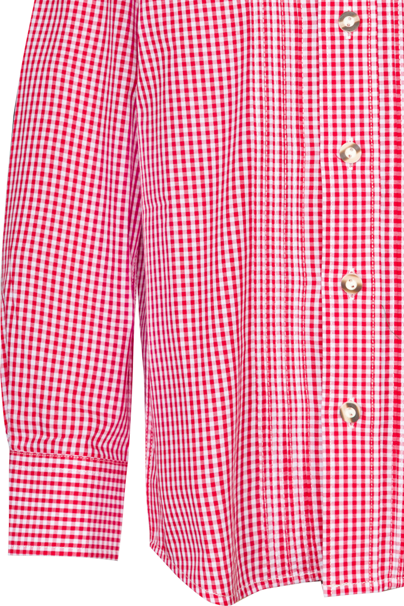 Kinder Trachtenhemd kariert mit Stehkragen rot Bild 2