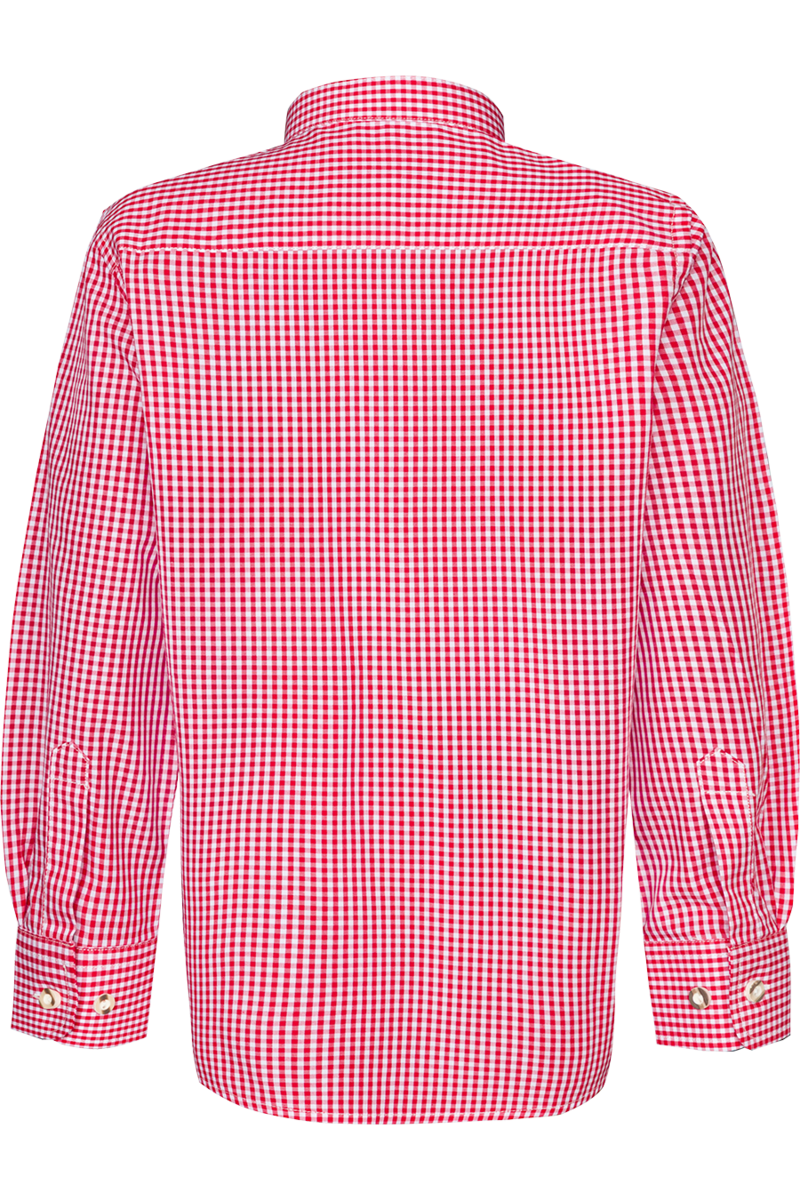 Kinder Trachtenhemd kariert mit Stehkragen rot Bild 2