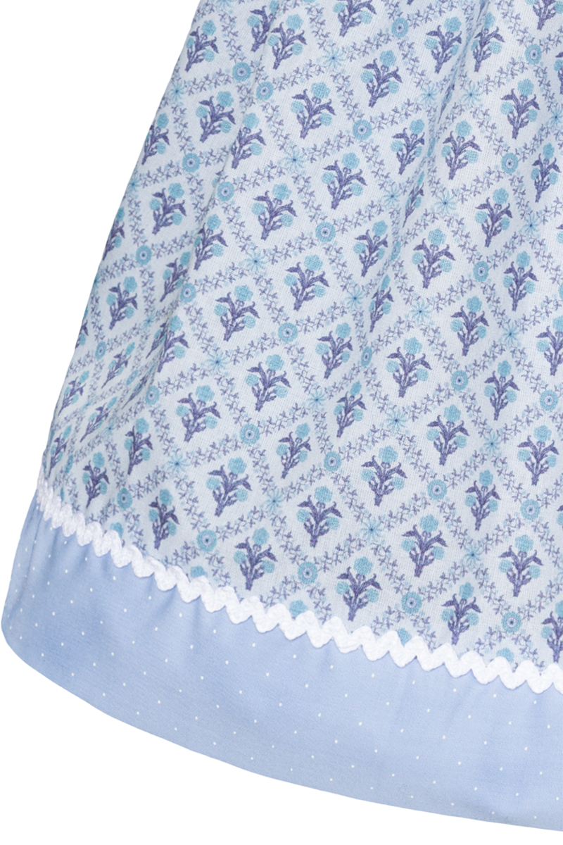 Kinder Trachtenrock mit Blumenrankmuster blau Bild 2