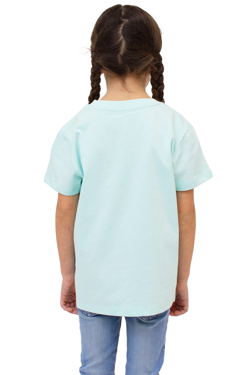 Kinder T-Shirt mit Dackelstickerei 'Dackelexpress' hellblau Bild 2