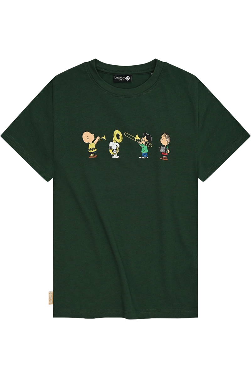 Kinder T-Shirt mit Druck 'Peanuts Blaskapelle' dunkelgrn