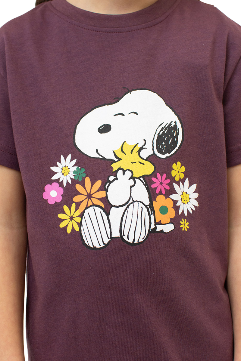 Kinder T-Shirt ' Peanuts Kuschelalarm' dunkelrot Bild 2