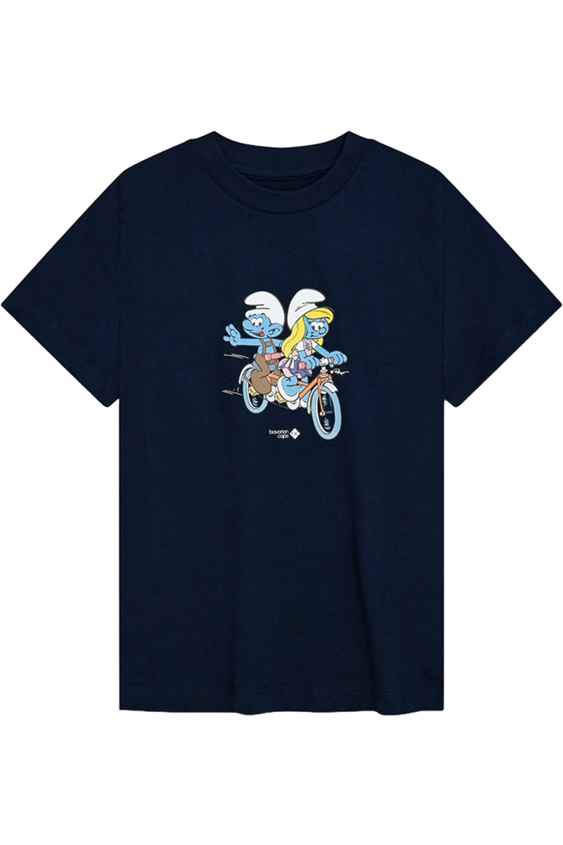Kinder T-Shirt mit Druck 'Schlmpfe Trachtentandem' dunkelblau