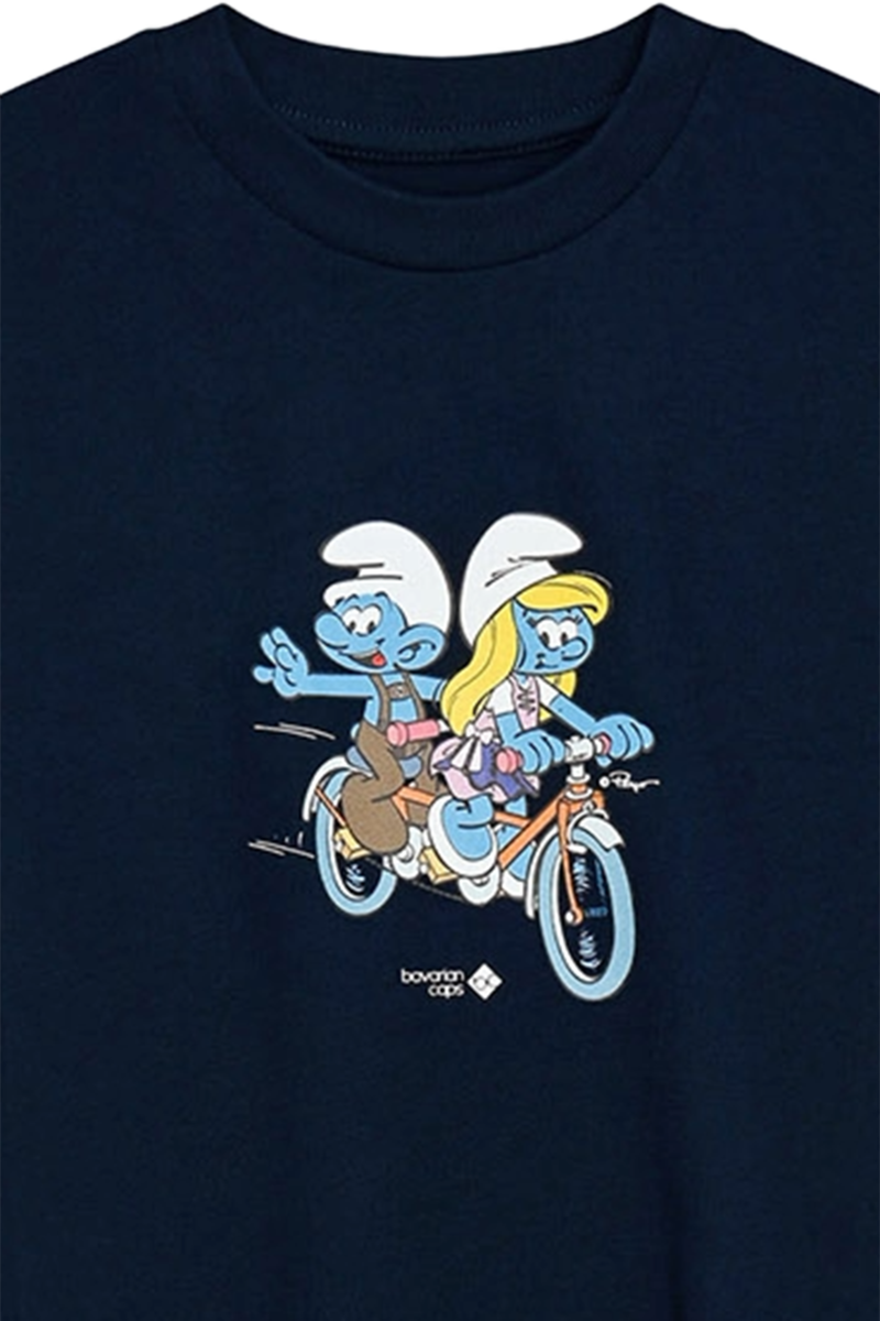 Kinder T-Shirt mit Druck 'Schlmpfe Trachtentandem' dunkelblau Bild 2