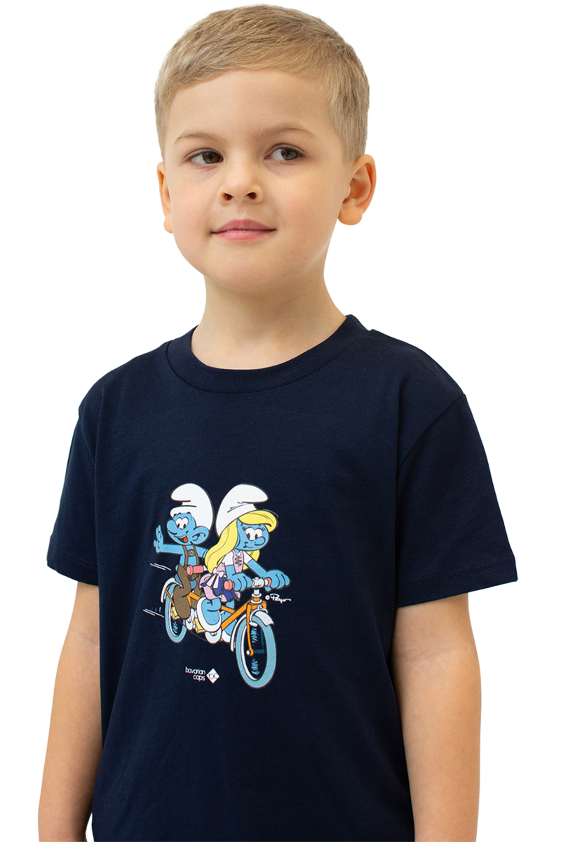 Kinder T-Shirt mit Druck 'Schlmpfe Trachtentandem' dunkelblau Bild 2