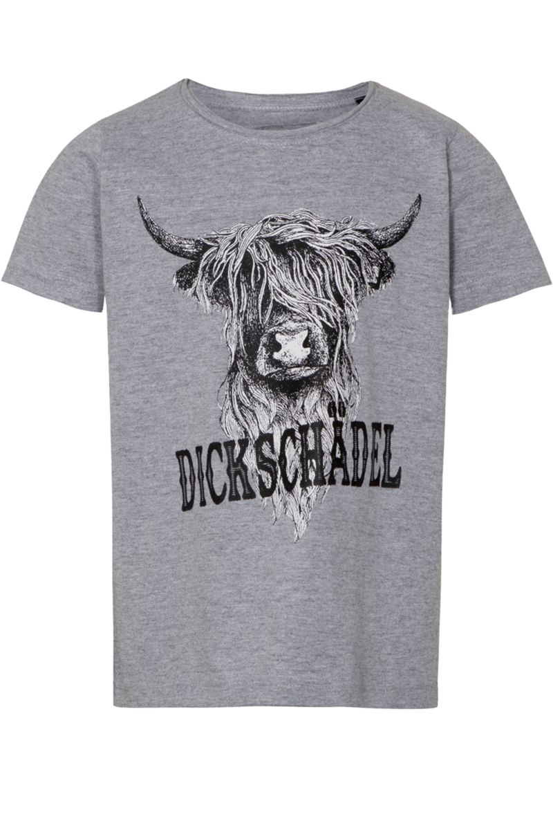 Kinder T-Shirt mit 'Dickschdel' grau