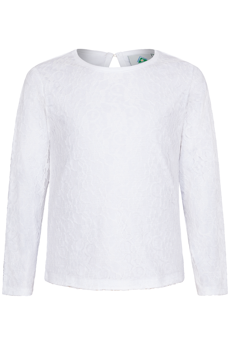 Mdchen Dirndbluse Trachtenbluse mit Spitze wei