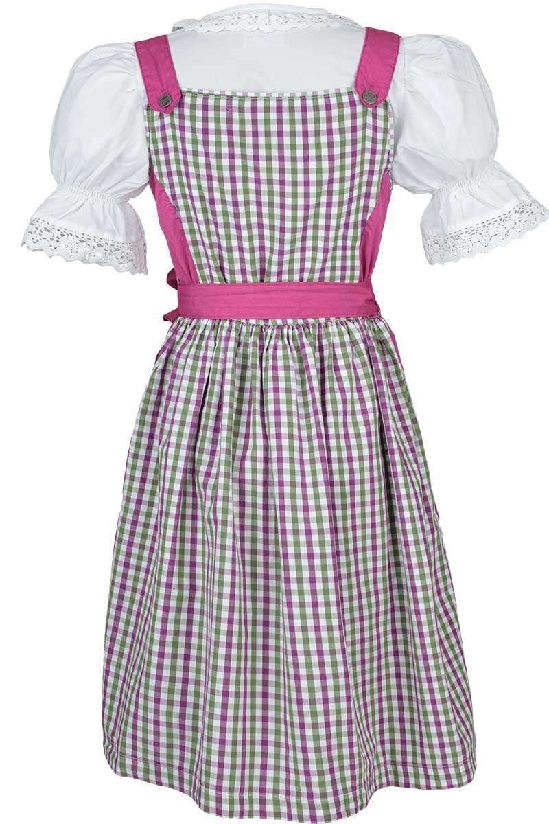 Kinderdirndl mit Bluse grn-wei-pink kariert 'Rosina' Bild 2