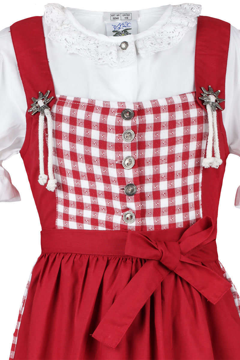 Kinderdirndl mit Bluse rot-wei kariert Bild 2