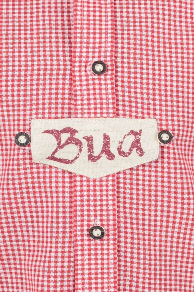 Trachtenhemd rot-weiß kariert 'Bua' Bild 2