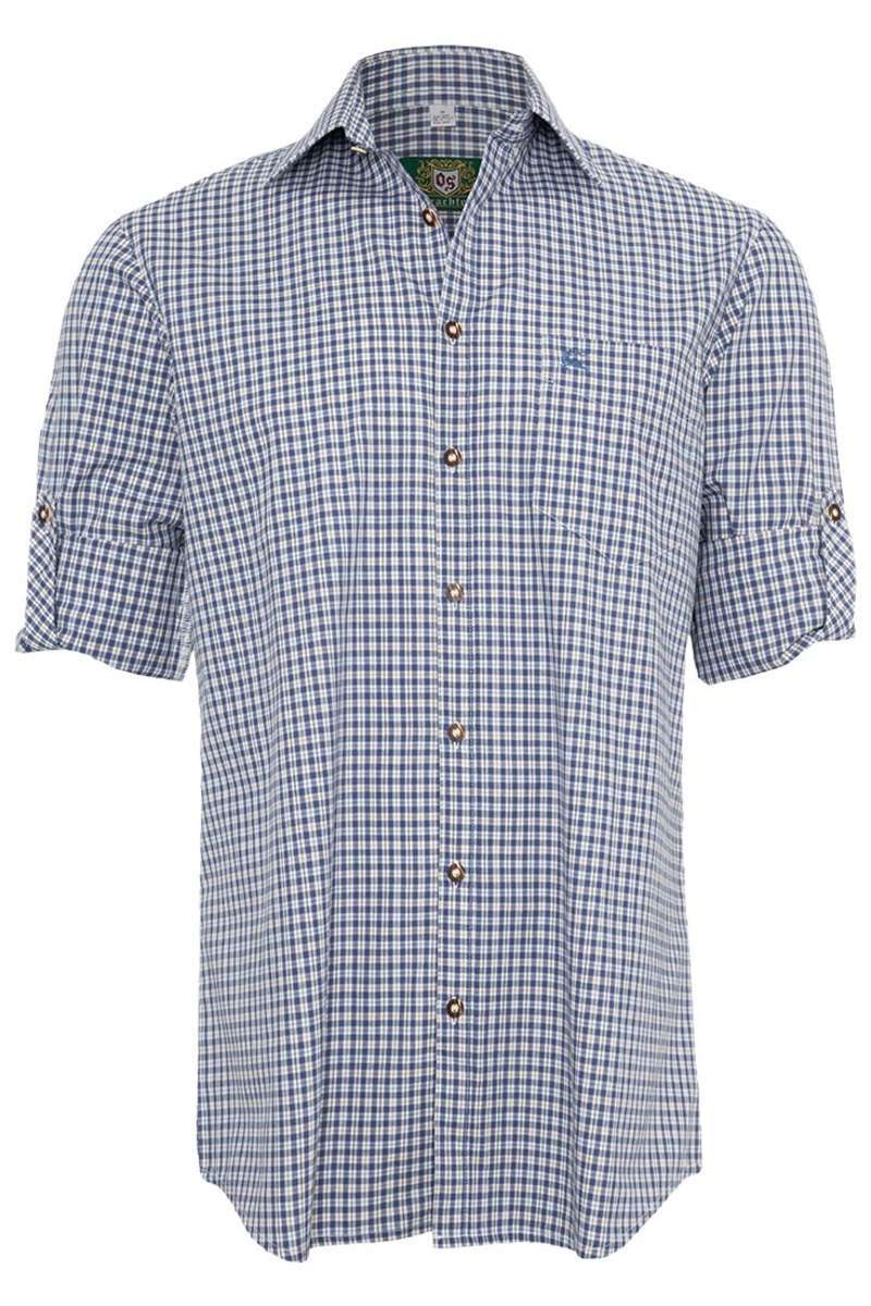 Herren Trachten-Krempelarm-Hemd Regular Fit kornblau Bild 2