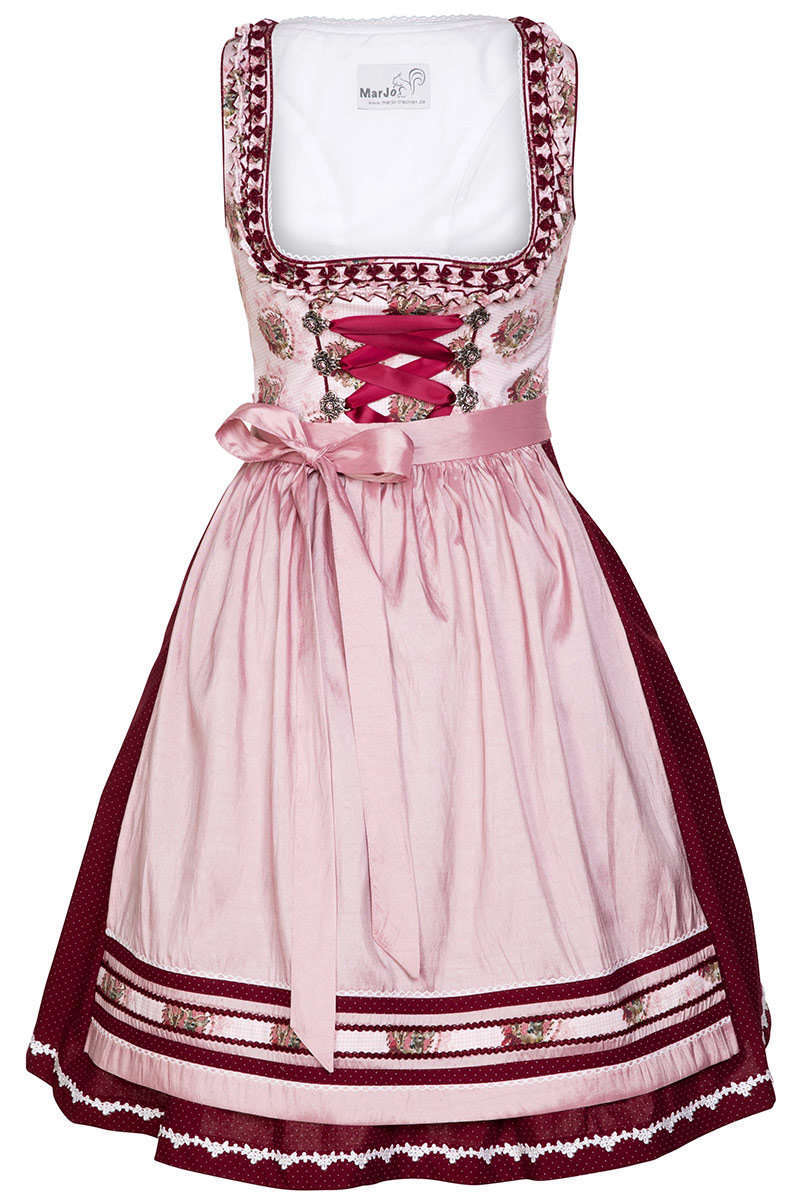 Dirndl kurz mit Rehmotiven rosa