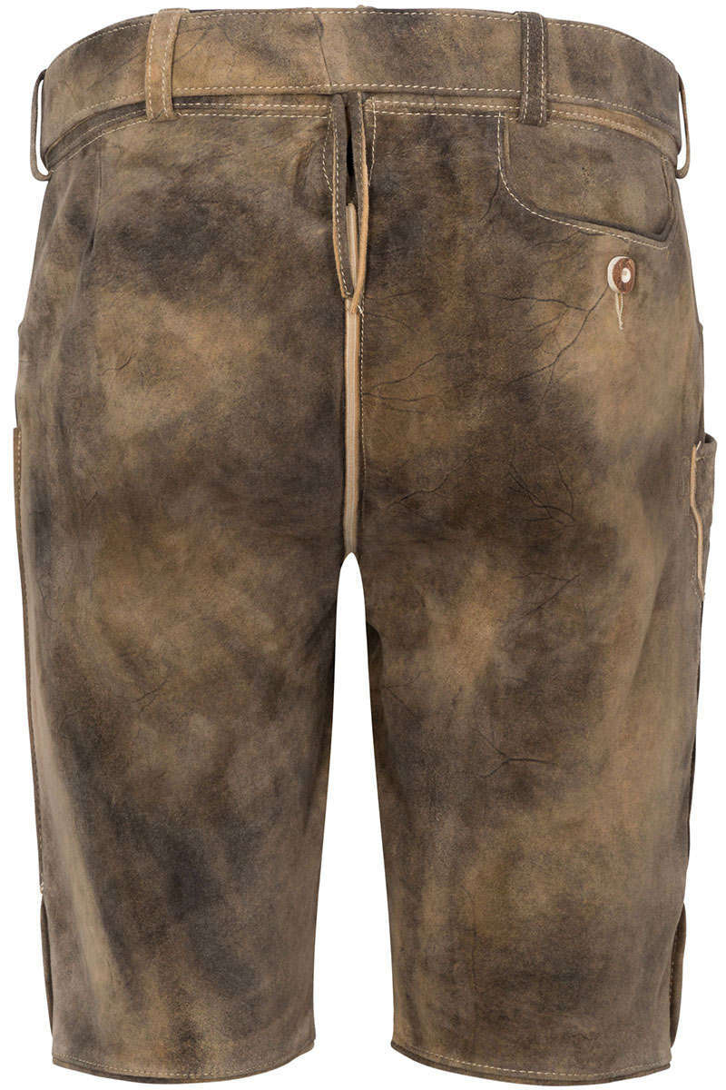 Lederhose kurz mit Grtel camel Bild 2