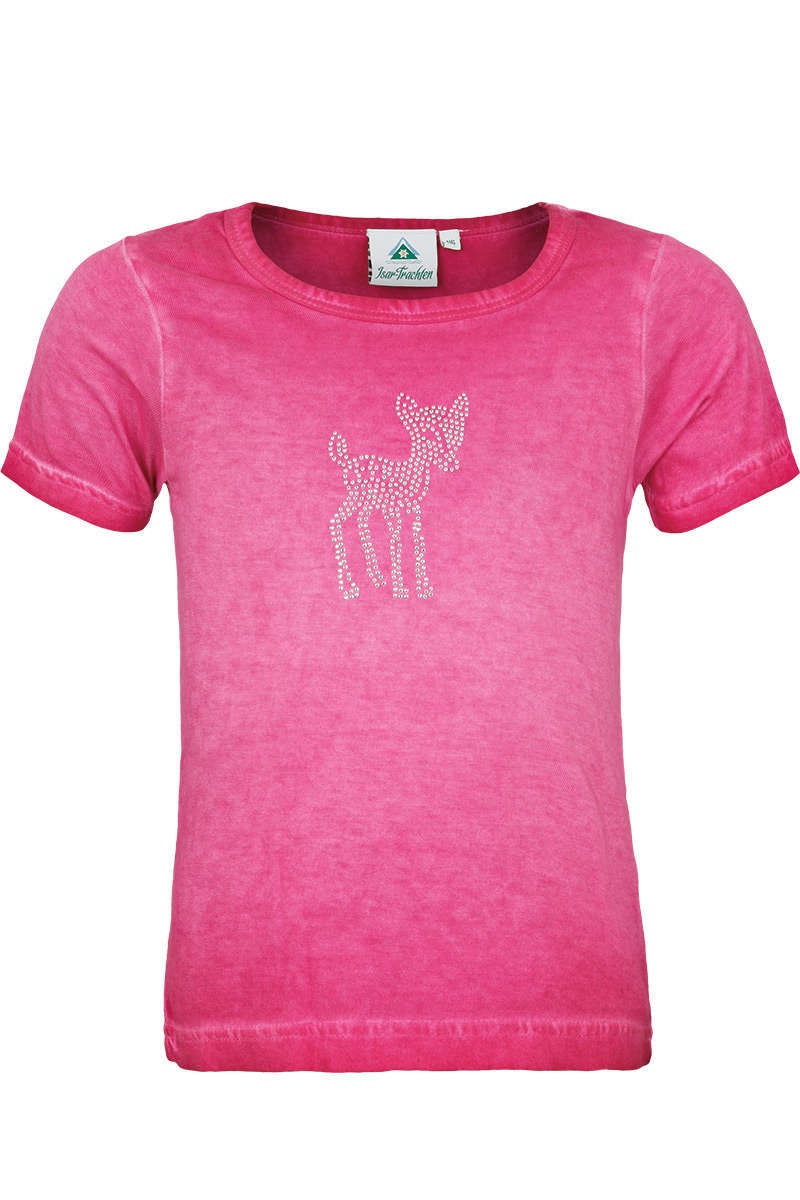 Mdchen T-Shirt mit Strass-Bambi pink