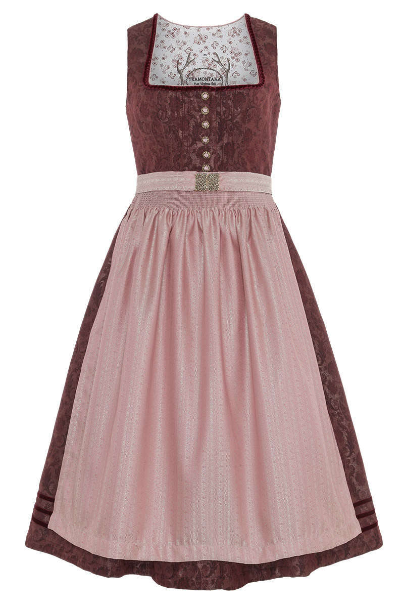 Midi Dirndl bordeaux rosa