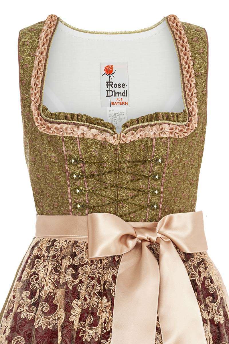 Midi-Dirndl Gold-Rosa Bild 2