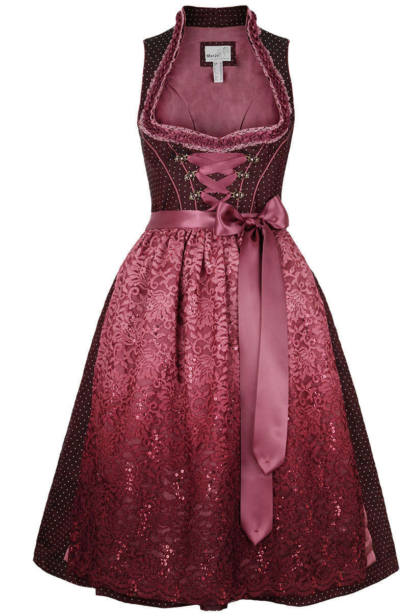 Dirndl Spitzenschrze wildberry