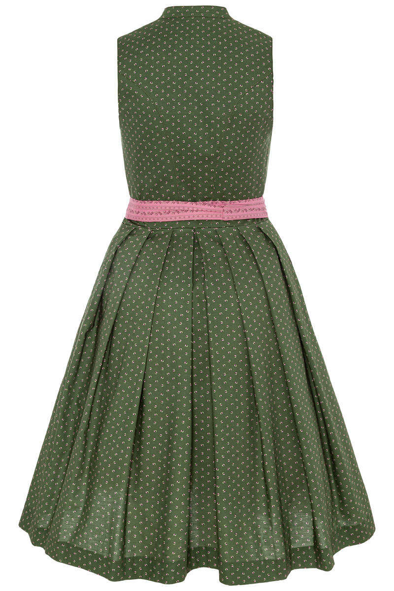 Wasch-Dirndl midi hochgeschlossen oliv ros Bild 2