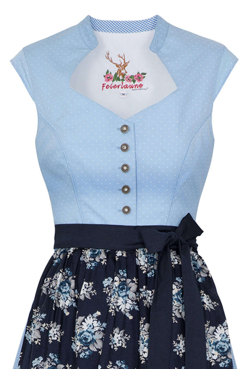 Mini Dirndl mit Flgelrmeln hellblau Bild 2