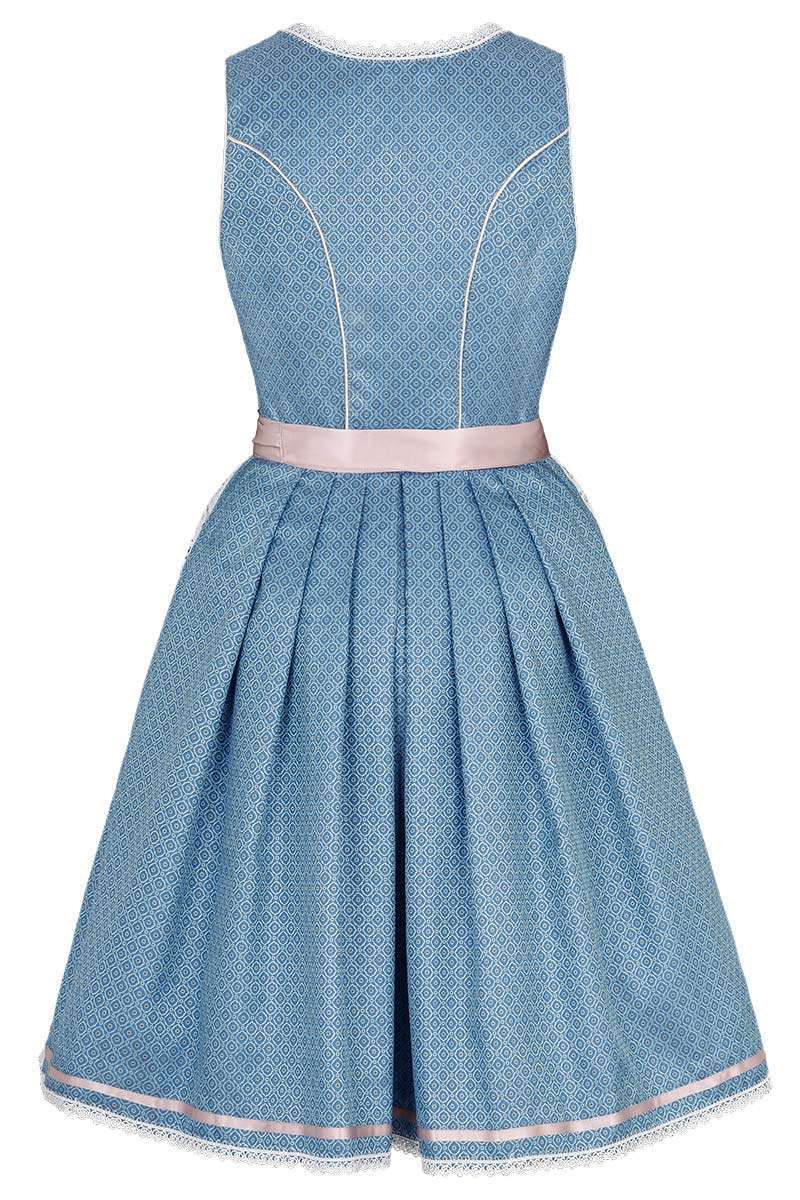 Mini Dirndl mit Spitzenschrze hellblau creme Bild 2