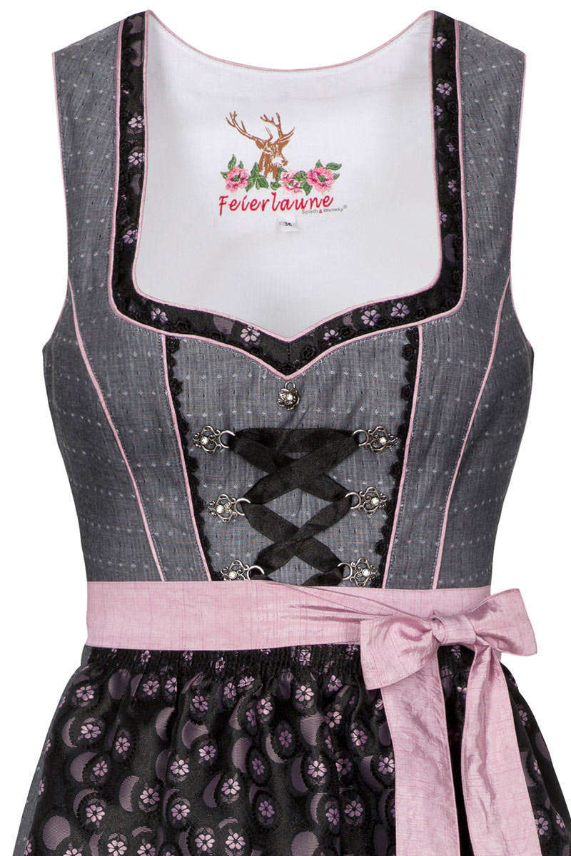 Mini Dirndl schwarz altrosa Bild 2