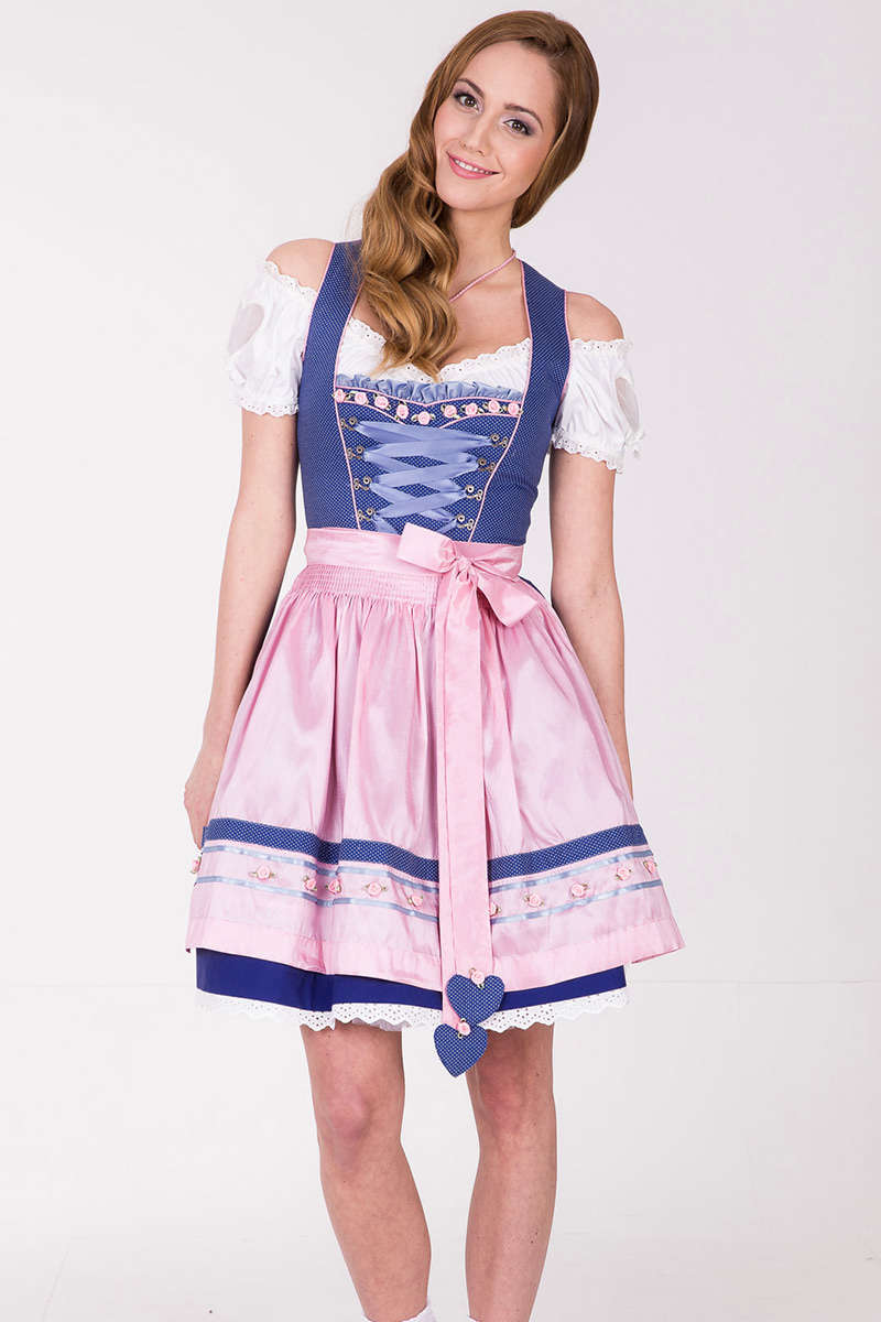 Mini-Dirndl blau rosa Bild 2