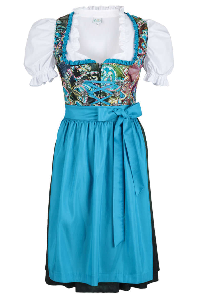 Damen Mini-Dirndl blau grn 'Lilly'